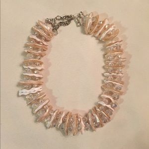 Crystal and shell necklace
